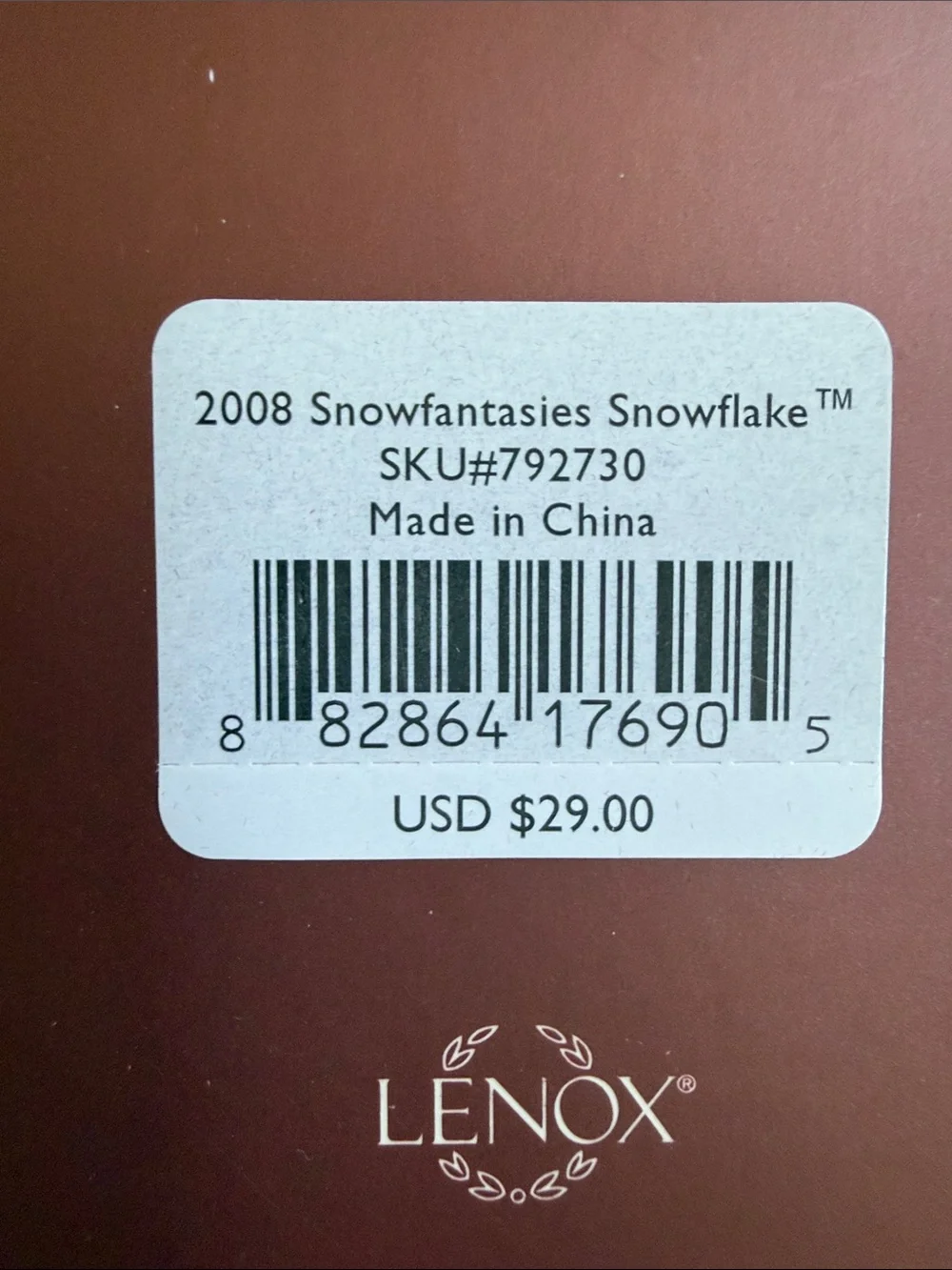 Lenox white snowflake